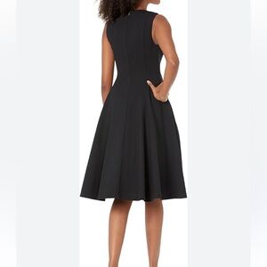 THEORY Black Wool Blend Sleeveless Dress Tank Volume Skirt Dr Tailor Stretch 2